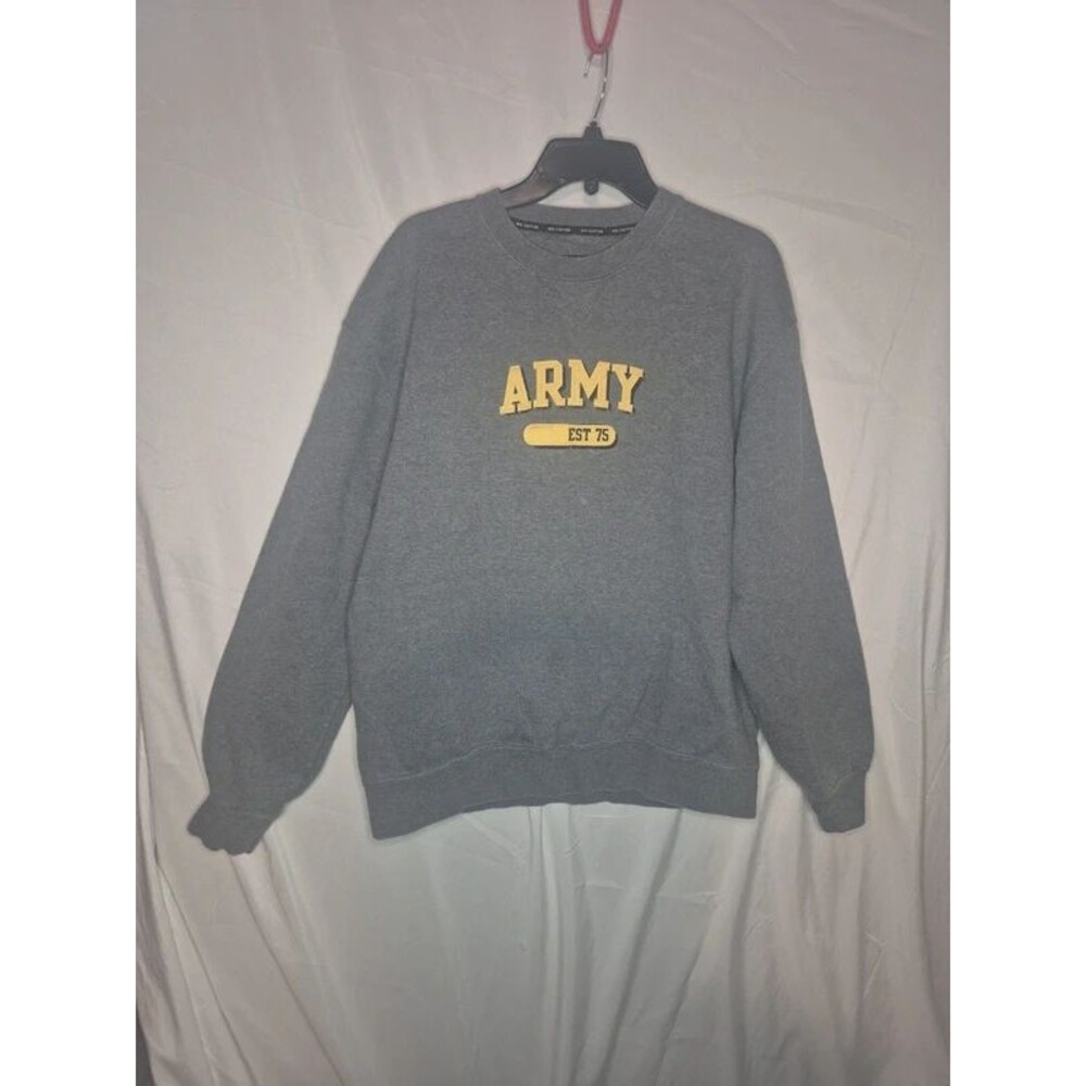 Vintage Gear for Sports Big Cotton Army EST 75 Grey Crewneck Sweatshirt XL